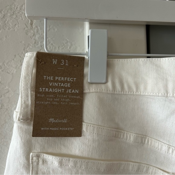 NWT Madewell The Perfect Vintage Straight Jeans Tile White - Picture 4 of 5
